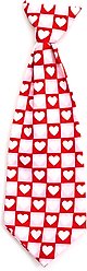 The Worthy Dog Valentine's Day Colorblock Hearts Dog Neck Tie, Red, Small