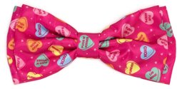The Worthy Dog Valentine's Day Puppy Love Dog Bow Tie, Pink, Small