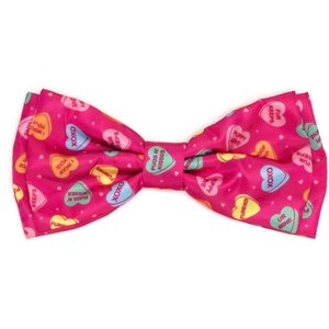 The Worthy Dog Valentine's Day Puppy Love Dog Bow Tie, Pink, Small