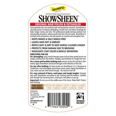 Show full view: Absorbine ShowSheen Instant Detangling Hair Polish & Detangler Refill, 32-fl oz bottle slide 2 of 11