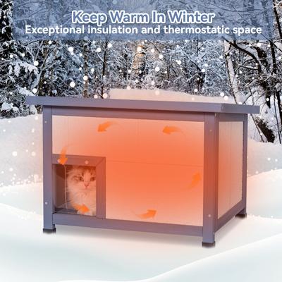 Show full view: Petsfit All-Round Foam Wooden Outdoor Cat House, White slide 7 of 9