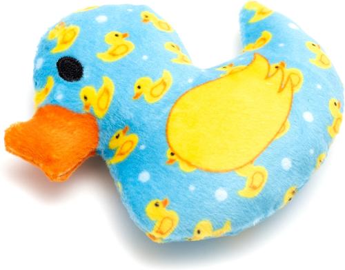 Show full view: The Worthy Cat Rubber Duck Plush Cat Toy, Blue slide 3 of 4