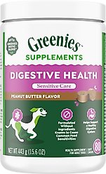 Greenies Digestive Health Sensitive Care Peanut Butter Flavor Supplement for Dogs, 80 count