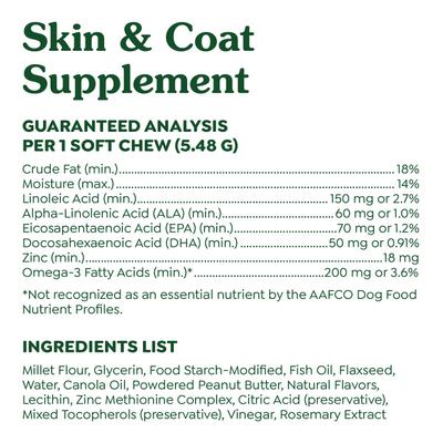 Show full view: Greenies Skin & Coat Sensitive Care Peanut Butter Flavor Supplement for Dogs, 40 count slide 7 of 11