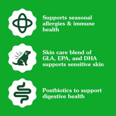 Show full view: Greenies Allergy & Immune Support Sensitive Care Peanut Butter Flavor Supplement for Dogs, 40 count slide 4 of 11