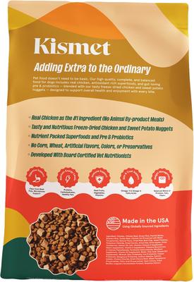 Show full view: Kismet Chicken & Barley Recipe with Freeze-Dried Nugs Dry Dog Food, 9-lb bag + Salmon & Brown Rice Recipe with Freeze-Dried Nugs Dry Food, 9-lb bag slide 3 of 10