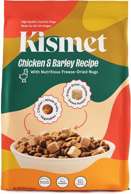 Show full view: Kismet Chicken & Barley Recipe with Freeze-Dried Nugs Dry Dog Food, 9-lb bag + Salmon & Brown Rice Recipe with Freeze-Dried Nugs Dry Food, 9-lb bag slide 2 of 10