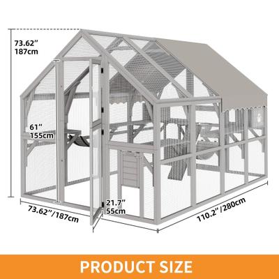 Show full view: Yitahome Large Outdoor Cat Playpen, White slide 7 of 9