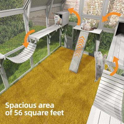 Show full view: Yitahome Large Outdoor Cat Playpen, White slide 5 of 9