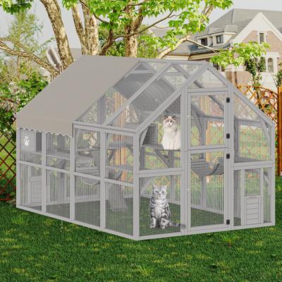 Show full view: Yitahome Large Outdoor Cat Playpen, White slide 3 of 9