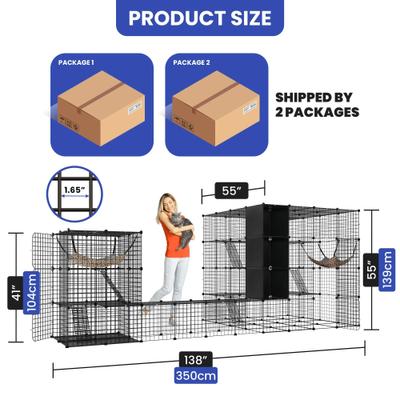 Show full view: Yitahome DIY Cat Playpen with Roof Hammock, Black slide 8 of 8
