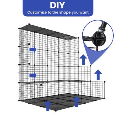 Show full view: Yitahome DIY Cat Playpen with Roof Hammock, Black slide 6 of 8