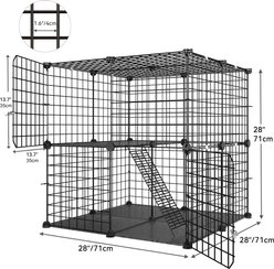 Yitahome 2-Tier DIY Travel Cat Playpen, Black slide 2 of 6