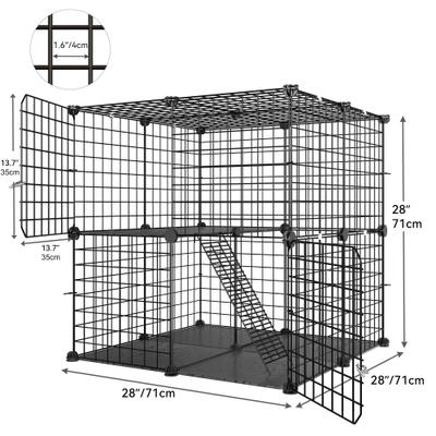 Show full view: Yitahome 2-Tier DIY Travel Cat Playpen, Black slide 6 of 7