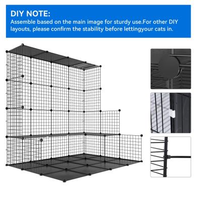 Show full view: Yitahome 2-Tier DIY Travel Cat Playpen, Black slide 3 of 7