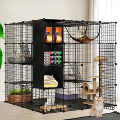 Yitahome 4-Tier DIY Outdoor Cat Playpen, Black