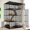 Show in main carousel: Yitahome 4-Tier Outdoor Metal Detachable Cat Playpen, Black slide 1 of 7