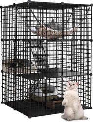 Yitahome 3-Tier DIY Metal Cat Playpen, Black, 28 x 28 x 41-in slide 2 of 5