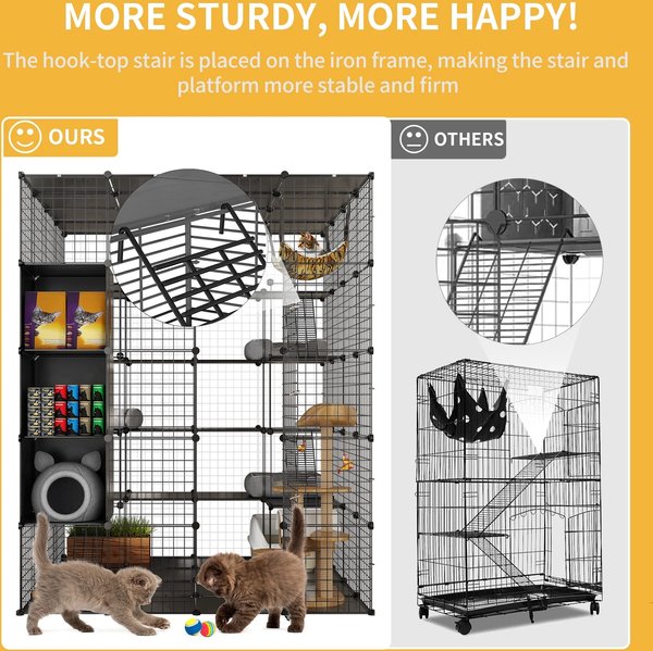 Yitahome 5-Tier Cat Playpen, Black