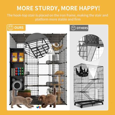 Show full view: Yitahome 5-Tier Cat Playpen, Black slide 3 of 6