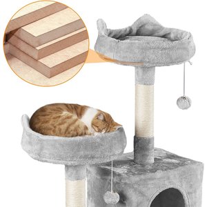 Yaheetech Multi-Level Sisal Cat Tree, 70.5-inch, Light Gray