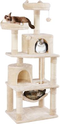 Show full view: Yaheetech 63-in Multi-Level Cat Tree, Beige slide 2 of 6