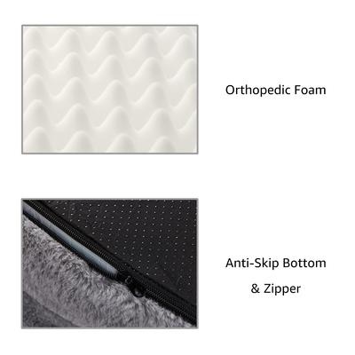 Show full view: beeNbkks Bolster Dog Bed with Cooling Cover, Dark Grey, Jumbo slide 8 of 10