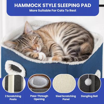 Show full view: Yitahome 22-in Cat House, Blue slide 6 of 6