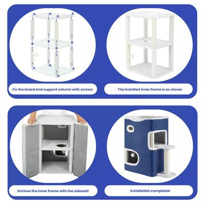 Show full view: Yitahome 22-in Cat House, Blue slide 5 of 6