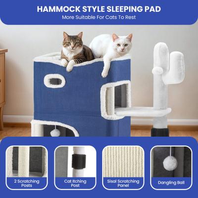 Show full view: Yitahome 24-in Sisal Cat Tree, Blue slide 6 of 8