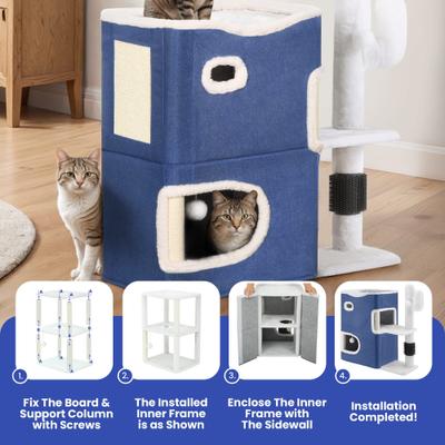 Show full view: Yitahome 24-in Sisal Cat Tree, Blue slide 4 of 8