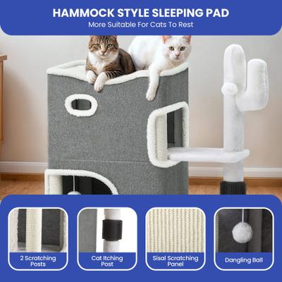 Show full view: Yitahome 24-in Sisal Cat Tree, Grey slide 4 of 7