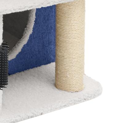 Show full view: Yitahome 3-Tier Indoor Cat House with Scratching Post, Blue slide 5 of 6