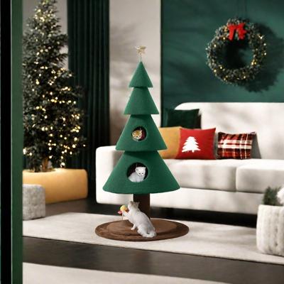 Show full view: Yitahome 60-in Sisal Christmas Cat Tree, Green slide 7 of 9