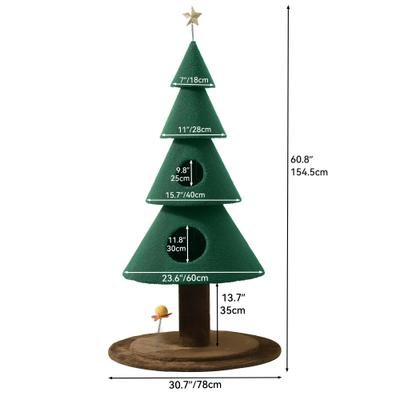 Show full view: Yitahome 60-in Sisal Christmas Cat Tree, Green slide 3 of 9