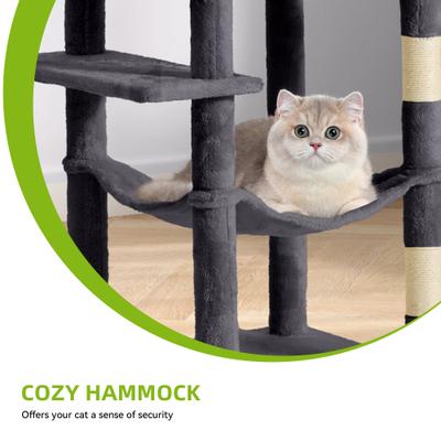 Show full view: Yitahome 64.5-in Sisal Cat Tree, Black slide 3 of 6