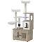 Show in main carousel: Yitahome 2-in-1 59-in Sisal Cat Tree with Litter Box Enclosure, Beige & White slide 1 of 9