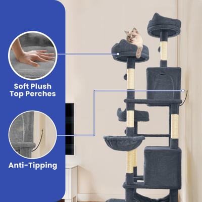 Show full view: Yitahome 75-in Sisal Cat Tree, Grey slide 6 of 9