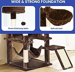 Yitahome 75-in Sisal Cat Tree & Condo, Brown slide 2 of 7