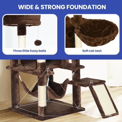 Show full view: Yitahome 75-in Sisal Cat Tree & Condo, Brown slide 6 of 8