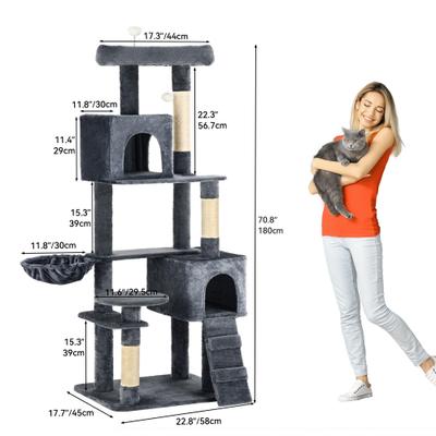 Show full view: Yitahome 70.8-in Sisal Cat Tree, Dark Grey slide 5 of 8