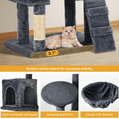 Show full view: Yitahome 70.8-in Sisal Cat Tree, Dark Grey slide 6 of 8
