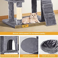 Yitahome 70.8-in Sisal Cat Tree, Grey slide 2 of 7