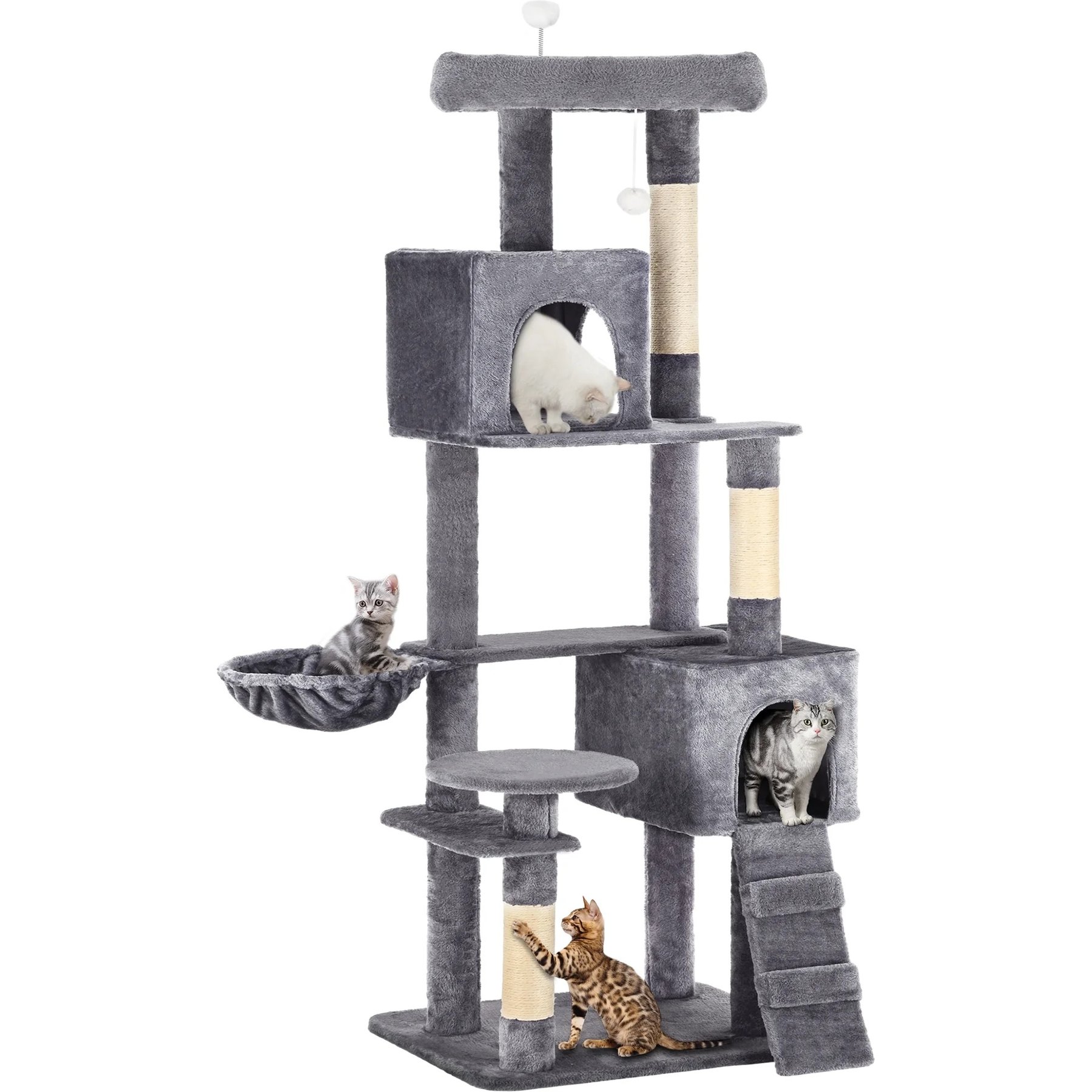 Yitahome 70.8-in Sisal Cat Tree, Grey