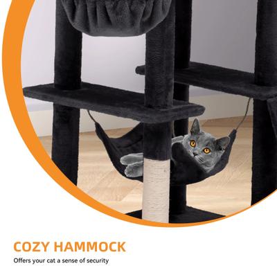 Show full view: Yitahome 75-in Cat Tree & Condo, Black slide 4 of 7