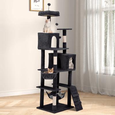 Show full view: Yitahome 75-in Cat Tree & Condo, Black slide 3 of 7