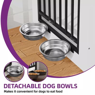 Show full view: Yitahome Furniture Style Dog Crate, White, 28-in slide 3 of 6