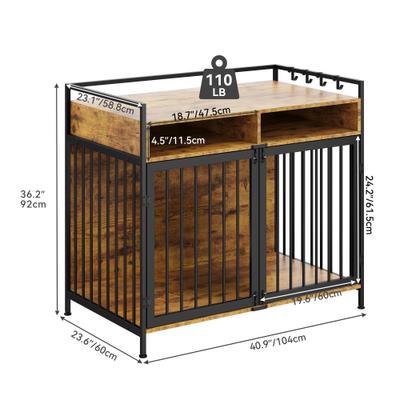 Show full view: Yitahome Furniture Style TV Stand Dog Crate, Brown,52-in slide 5 of 6