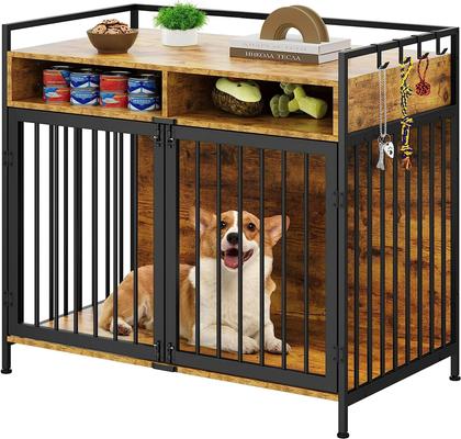 Show full view: Yitahome Furniture Style TV Stand Dog Crate, Brown,52-in slide 3 of 6