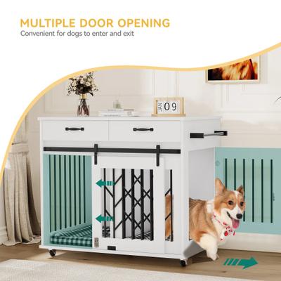 Show full view: Yitahome Furniture Style End Table Dog Crate, White, 39-in slide 3 of 5